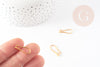 Supports boucles crochet hameçon laiton doré 18K 20.5mm, x10 (G5976)