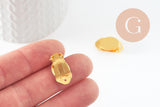 Supports boucles d'oreilles à clip cabochon rond laiton doré 21mm, boucle d'oreille non percée, x2 (G9675)