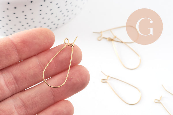 Supports boucles hameçons laiton brut 33mm, x50 (G1730)