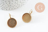 Supports boucles veilleuse avec plateau laiton brut plateau 20mm, x10 (G1873)