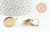 Supports boucles veilleuse avec plateau laiton brut plateau 20mm, x10 (G1873)