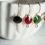 Supports boucles veilleuses en laiton doré cristal coloré, x2 (G0116)