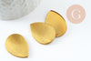 Supports cabochons goutte 18x25mm laiton brut, x10 (G2240)