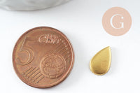 Supports cabochons goutte laiton brut 6x10mm, x20 (1.9g) (G1610)