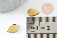 Supports cabochons goutte laiton brut 6x10mm, x20 (1.9g) (G1610)