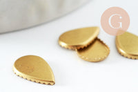 Supports cabochons goutte laiton brut 6x10mm, x20 (1.9g) (G1610)