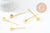 Supports de barrette fer doré pour cabochon 12mm/55mm,x5 (G3495)