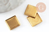 Supports de cabochons carrés laiton brut 10mm, x20 (4.6g) (G1323)