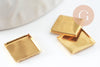 Supports de cabochons carrés laiton brut 10mm, x20 (4.6g) (G1323)