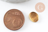 Supports de cabochons ovale laiton brut 8x10mm, x20 (3.3g) (G2285)