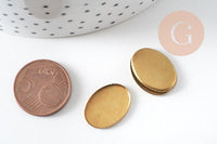 Supports de cabochons ovales 13x18mm laiton brut, x20 (3,7gr) (G0495)