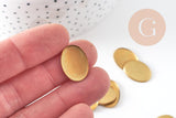 Supports de cabochons ovales 13x18mm laiton brut, x20 (3,7gr) (G0495)