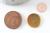 Supports de cabochons ronds laiton brut 16mm, x10 (G1512)