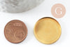 Supports de cabochons ronds laiton brut 23mm, x10 (17.2g) (G1383)