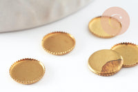 Supports de cabochons ronds laiton brut 9mm, x50 (G4894)