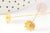 Tige Fleur Marguerite laiton doré 54mm, x1 (G9297)