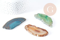 Tranche agate naturelle vert beige bleu 50-110mm, x1 (G8300)