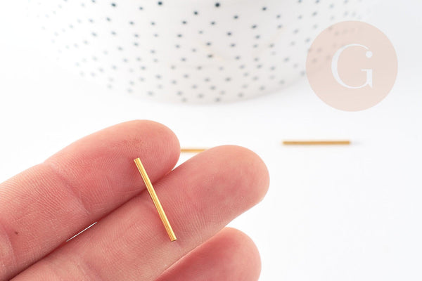 Tubes rond droit laiton doré 3.8gr 20mm, x50 (G4764)