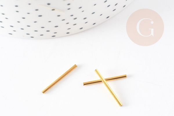 Tubes rond droit laiton doré 3.8gr 20mm, x50 (G4764)