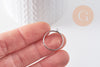 bague réglable acier inoxydable 304 platine avec anneau 3mm/18mm, x2 (G9908)