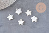 breloques etoile nacre blanche naturelle 12mm, x10 (G0144)