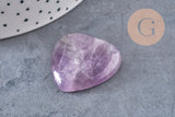 cabochon coeur pierre naturelle et de synthèse 29-30mm, x1 (G3995)