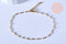 chaine de cheville acier doré 14k résine blanche chaine dorée 1.5-2mm,23cm, x1 (G3659)