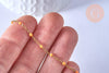 chaine de cheville acier doré 14k résine orange chaine dorée 1.5-2mm/23cm, x1 (G3744)