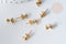 clous puces oreille boule acier doré IP inoxydable 14k anneau et fermoir 4mm, x10-20 ou 50 (G7697)