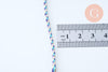 cordon tressé bleu rose violet fil doré 1.5mm-2mm,cordon multicolore scrapbooking,corde décoration, x 1Mètre G6071