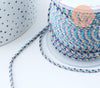 cordon tressé bleu rose violet fil doré 1.5mm-2mm,cordon multicolore scrapbooking,corde décoration, x 1Mètre G6071