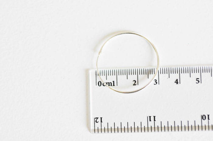 Boucles créoles fine argent 925 massif 30mm, x2 (G1895)