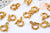 Fermoir à clipser anneau laiton doré 18k zircons 14mm, x1 (G5607)