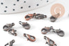 fermoir mousqueton zamac cuivre 10mm, x20 (G0997)