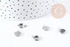Pendentifs Supports cabochons ronds acier 304 inoxydable platine 8mm, x10 (G8941)