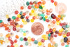 Nugget agate naturelle multicolore brute roulée 6-8mm non percé, x20g (G5721)