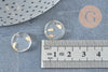 pendentif disque acétate transparent feuille d'or, Perle géométrique ronde pour création bijoux 13.5mm, x5 G4659