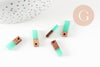 pendentif goutte bois résine rectangle bleu, bois naturel,perle bois, Perle géométrique,création bijoux bois,17mm,x5, G2618