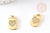 pendentifrectangle coeur laiton doré 18k cristal sans nickel 17mm, x1 (G3479)