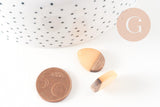 perle goutte bois résine beige 17.5mm, création bijoux bois x5 G2055