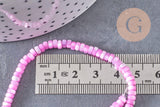 perle nacre naturelle heishi violet ,tube coquillage coloré, perle coquillage, 2x4mm, x1 le fil, (G4981)