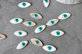perle ovale nacre naturelle blanche mauvais oeil 18.5mm, x5 (G3914)