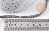 perle pyrite carrée , pyrite naturelle,pierre pyrite ,3mm,x1 fil de 120 perles (G2786)