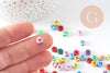 perle ronde Lettre Alphabet plastique multicolore,perle plastique,création bracelet mots, x10Gr (G1970)