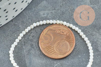 Perle ronde nacre blanche,perles coquillage,coquillage naturel,fil 40cm,2.5mm, x1 (G5449)