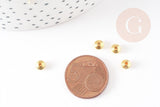 Perles intercalaires rondelles gravées zamac doré 6mm, x50 (8.10gr) (G0181)