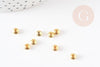 Perles intercalaires rondelles gravées zamac doré 6mm, x50 (8.10gr) (G0181)