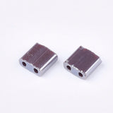 Perles rocaille carré verre rectangle violet irisé opaque tila, 4.5mm,2 trous, x50 (G6311)