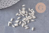 perles rocaille verre rectangle beige opaque, perle carré création bracelet, perle tila, 2mm,2 trous, x50 (1.2 Gr) (G4606)