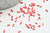 perles rocaille verre rectangle rouge, perle carré création bracelet, perle tila, 2mm,2 trous, x50 (1.2 Gr) (G4611)